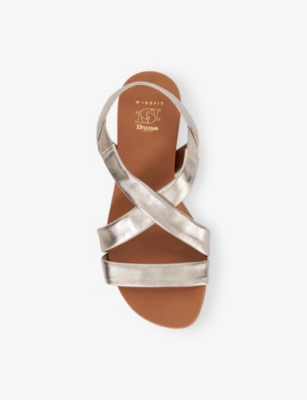DUNE: Landies Comfort-Strap Flat Leather Sandals