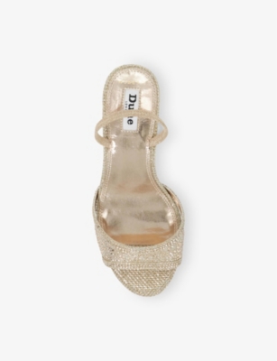 DUNE: Mariko Wide-Fit Rhinestone-Embellished Mesh Heeled Sandals