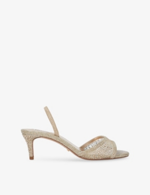 DUNE: Mariko Wide-Fit Rhinestone-Embellished Mesh Heeled Sandals