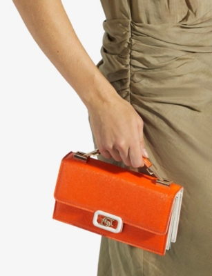 DUNE: Skilled Lizard-Embossed Faux-Leather Top-Handle Bag