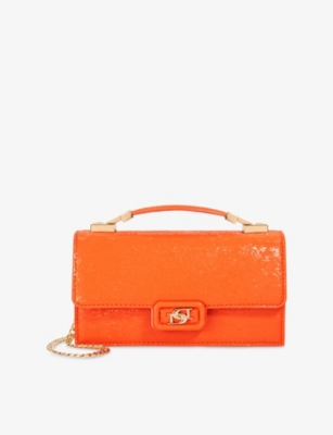 DUNE: Skilled Lizard-Embossed Faux-Leather Top-Handle Bag