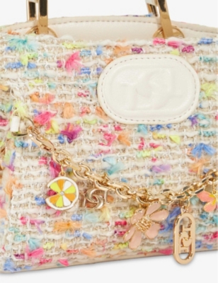 DUNE: Slight Chain-Embellished Tweed Top-Handle Bag