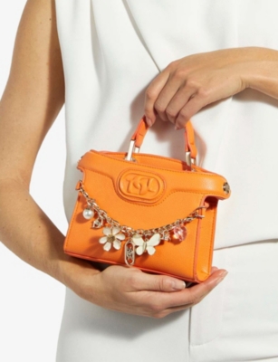 DUNE: Slight Chain-Embellished Faux-Leather Top-Handle Bag