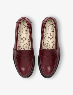 Duke & Dexter Leather Wilde Penny Loafers In Wine