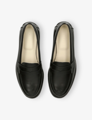 Duke & Dexter Leather Wilde Penny Loafers In Black