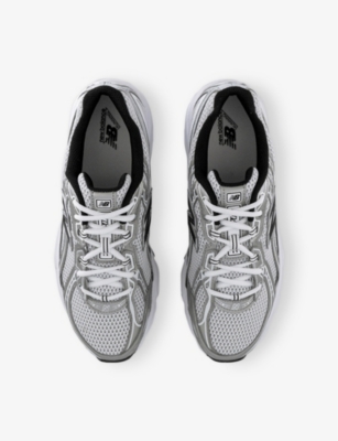 New Balance Mens Seasalt Castlerock 9060 Leather And Mesh Low-top Trainers In White Silver Black