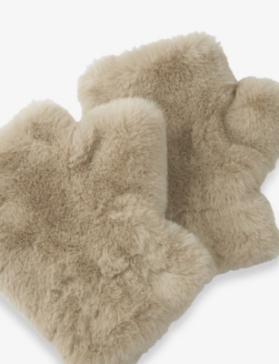 The White Company S Hazelwood Faux-fur Mittens In Brown