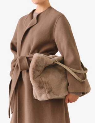 The White Company S Faux Fur Shopper Bag Hazelwood In Brown