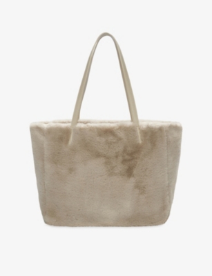 The White Company S Faux Fur Shopper Bag Hazelwood In Brown