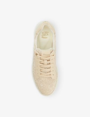 Dune Womens  Episode Lace-up Flatform Woven Trainers In Blush Fabric