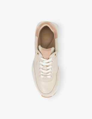 Dune Womens  Emotion Leather Low-top Trainers In Cream Leather