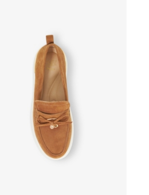 DUNE: Glide Flatform Casual Suede Loafers
