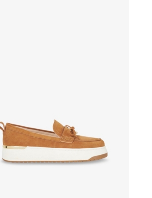 DUNE: Glide Flatform Casual Suede Loafers