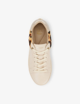 Dune Womens  Elli Lace-up Chunky Flatform Faux Leather Trainers In Ecru Synthetic