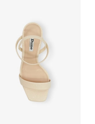 Dune Womens  Methodical Metallic Faux-leather Heeled Sandals In Ecru Synthetic Reptile