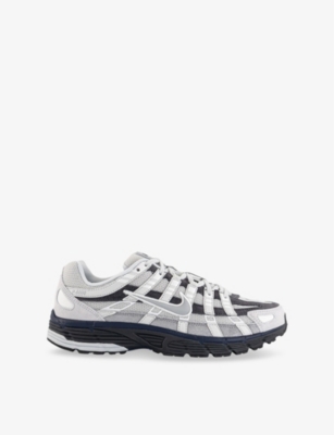 NIKE: P-6000 chunky-sole leather and mesh low-top trainers
