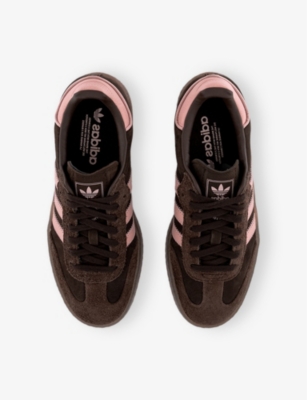 Adidas Originals Womens Dark Brown Wonder Mauve Sambae Suede Low-top Trainers In Dark Brown Wonder Mauve