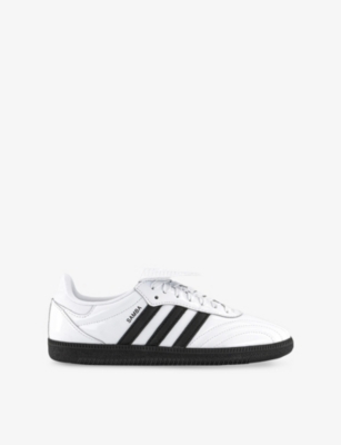 Adidas Originals Womens Core White Black Patent Samba Lt Patent-leather Low-top Trainers In Core White Black Patent