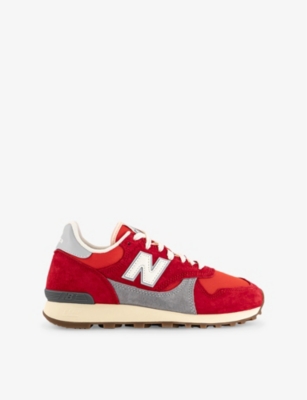 NEW BALANCE: 475 Logo-Embroidered Suede and Mesh Low-Top Trainers