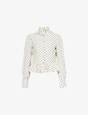 VALENTINO GARAVANI: Polka-Dot Frilled Woven Jacket