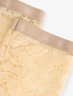 VALENTINO GARAVANI: Rebrodé Knee-High Stretch-Lace Socks
