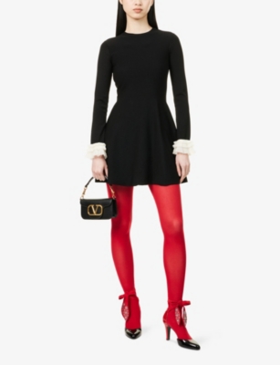 VALENTINO GARAVANI: Stripe Logo Stretch-Woven Tights