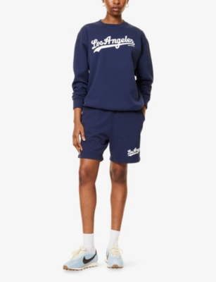 Sporty And Rich Womens Dark Navy Dodgers Round-neck Cotton-jersey Sweatshirt In Dark Navy