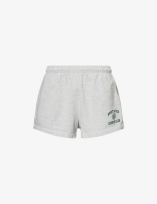 SPORTY & RICH: Varsity Crest Disco Two-Slip-Pockets Cotton-Blend Shorts