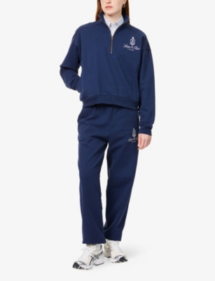 SPORTY & RICH: Vendome High-Neck Cotton-Jersey Sweatshirt