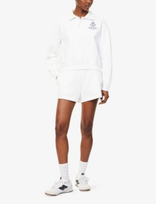 SPORTY & RICH: Riding Disco Cotton-Jersey Shorts