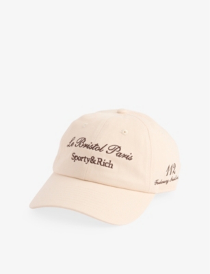 SPORTY & RICH: Faubourg embroidered cotton-twill baseball cap