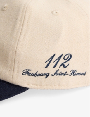 SPORTY & RICH: Faubourg embroidered wool baseball cap
