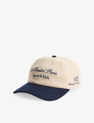 SPORTY & RICH: Faubourg embroidered wool baseball cap