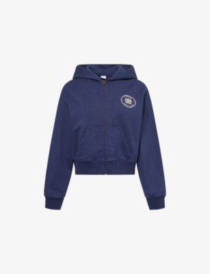SPORTY & RICH: Sporty & Rich x Le Bristol Paris Bristol Crop Zip Hoodie
