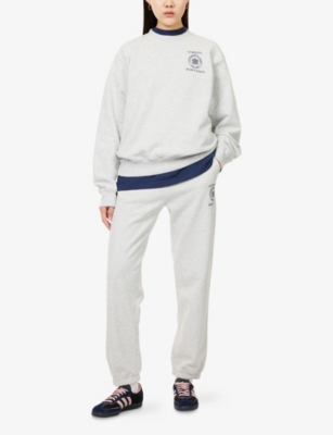 SPORTY & RICH: Sporty & Rich x Le Bristol Paris Bristol Crest 100th Cotton-Blend Sweatshirt