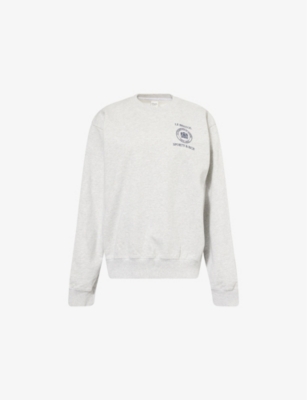 SPORTY & RICH: Sporty & Rich x Le Bristol Paris Bristol Crest 100th Cotton-Blend Sweatshirt