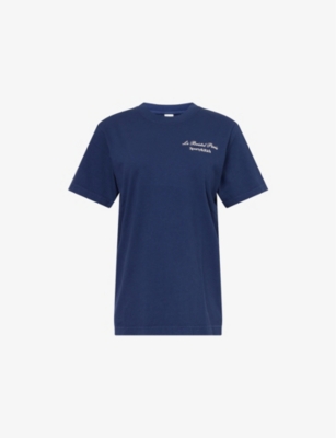 SPORTY & RICH: Bristol Faubourg logo-print cotton-jersey T-shirt