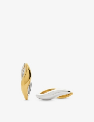 MISSOMA: Savi Signature Medium 18ct Yellow-Gold And Rhodium Plated Brass Hoop Earrings