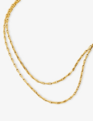 MISSOMA: Savi Twisted 18ct Yellow Gold-Plated Brass Double-Chain Necklace