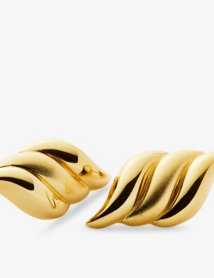 MISSOMA: Savi Signature Oversized 18ct Yellow Gold-Plated Brass Stud Earrings