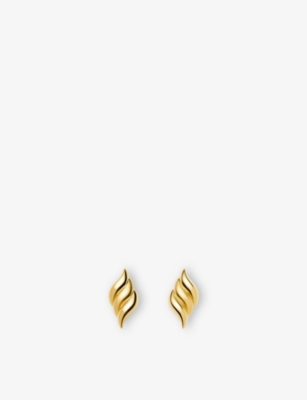MISSOMA: Savi Signature Oversized 18ct Yellow Gold-Plated Brass Stud Earrings
