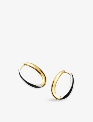 MISSOMA: Savi Signature Small 18ct Yellow-Gold And Rhodium Plated Brass Hoop Earrings