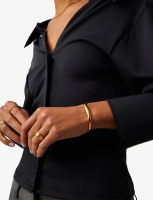 MISSOMA: Savi Signature 18ct Yellow-Gold and Rhodium-Plated Brass Bangle
