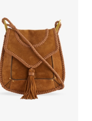Shop Isabel Marant Womens Anahi Braided Suede Shoulder Bag Cognac