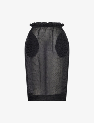 SIMONE ROCHA: Tulip Sheer Woven-Blend Midi Skirt