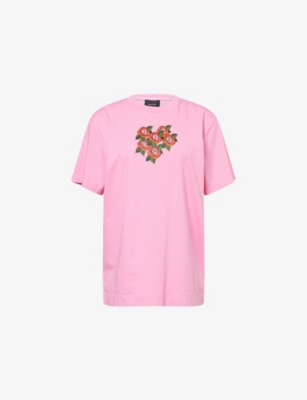 SIMONE ROCHA: Cluster Rose Round-Neck Cotton-Jersey T-Shirt