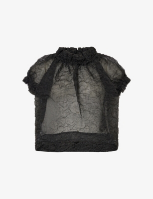 SIMONE ROCHA: Tulip Ruffled-Trims Woven-Blend Top