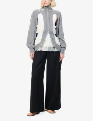 SIMONE ROCHA: Tulle-Embellishment Sleeveless Cotton-Jersey Top