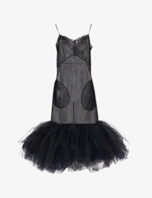 SIMONE ROCHA: Ballet Ruffled-Hem Woven Maxi Dress