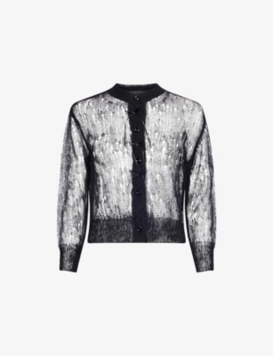 SIMONE ROCHA: Cropped Bow-Embellishment Wool-Blend Cardigan